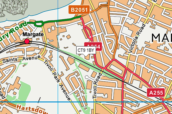 CT9 1BY map - OS VectorMap District (Ordnance Survey)