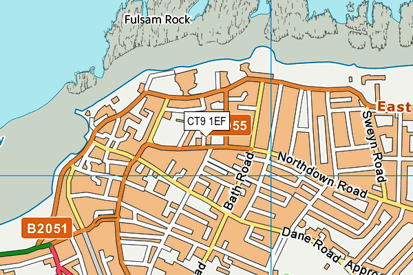 CT9 1EF map - OS VectorMap District (Ordnance Survey)