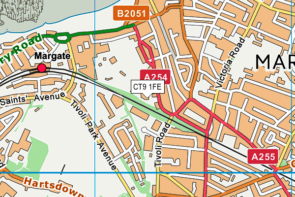 CT9 1FE map - OS VectorMap District (Ordnance Survey)