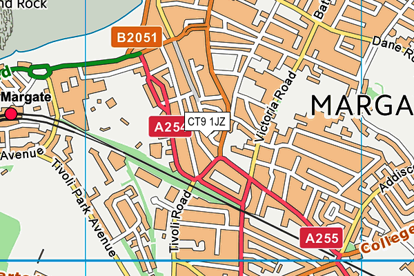 CT9 1JZ map - OS VectorMap District (Ordnance Survey)
