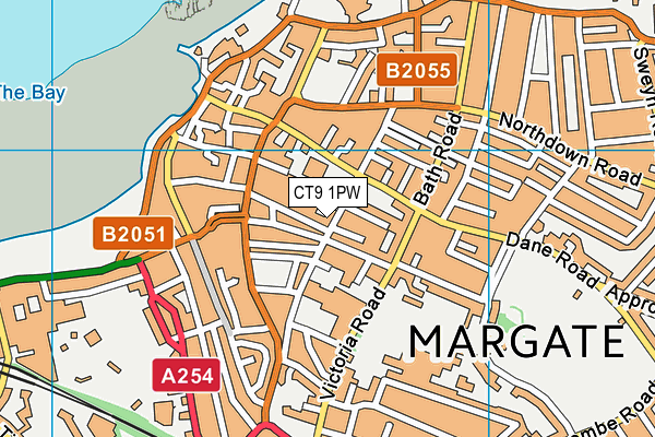 CT9 1PW map - OS VectorMap District (Ordnance Survey)