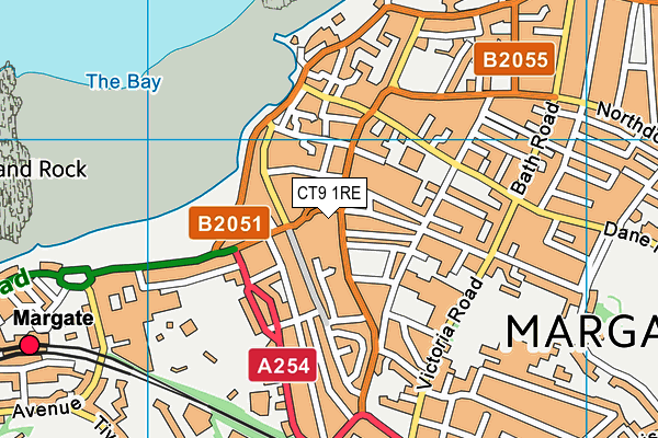 CT9 1RE map - OS VectorMap District (Ordnance Survey)