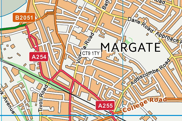 CT9 1TY map - OS VectorMap District (Ordnance Survey)