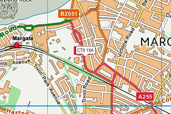 CT9 1XA map - OS VectorMap District (Ordnance Survey)