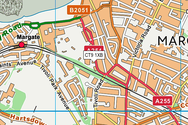 CT9 1XB map - OS VectorMap District (Ordnance Survey)