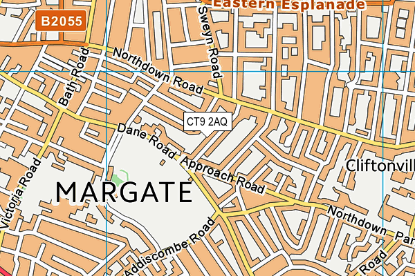 CT9 2AQ map - OS VectorMap District (Ordnance Survey)