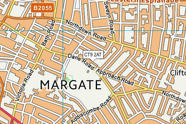 CT9 2AT map - OS VectorMap District (Ordnance Survey)