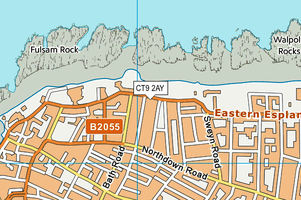 CT9 2AY map - OS VectorMap District (Ordnance Survey)