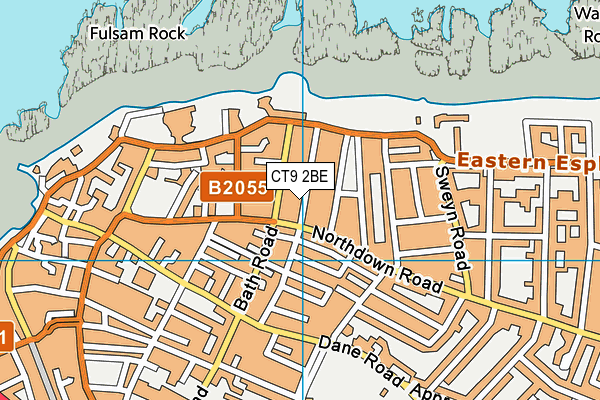 CT9 2BE map - OS VectorMap District (Ordnance Survey)