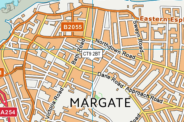 CT9 2BT map - OS VectorMap District (Ordnance Survey)