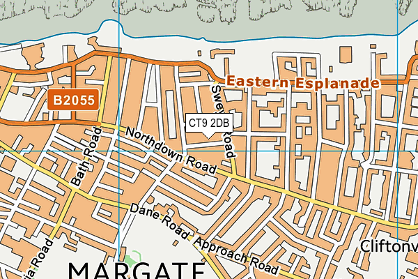 CT9 2DB map - OS VectorMap District (Ordnance Survey)