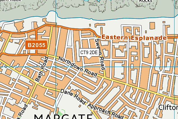 CT9 2DE map - OS VectorMap District (Ordnance Survey)