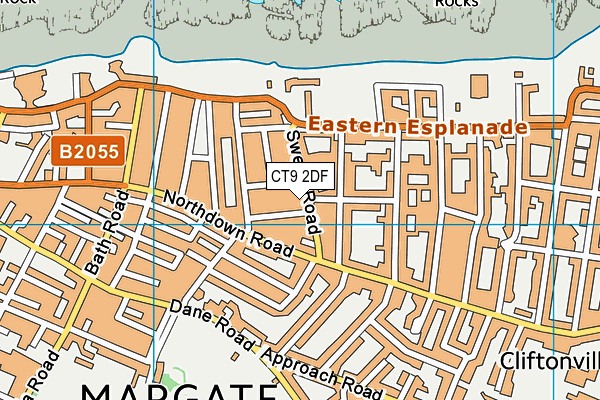 CT9 2DF map - OS VectorMap District (Ordnance Survey)