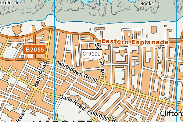 CT9 2DL map - OS VectorMap District (Ordnance Survey)