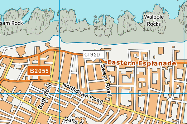 CT9 2DT map - OS VectorMap District (Ordnance Survey)