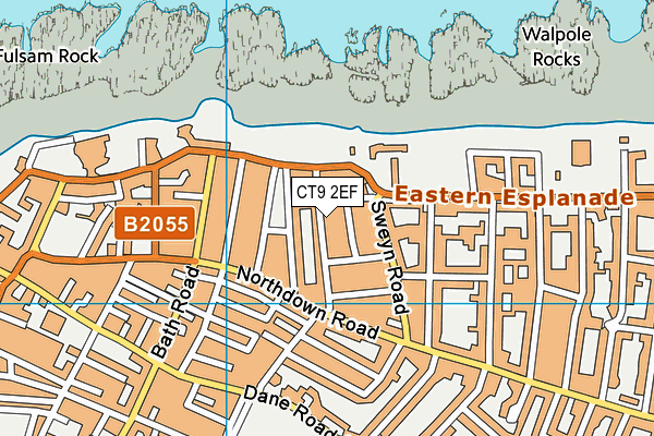 CT9 2EF map - OS VectorMap District (Ordnance Survey)