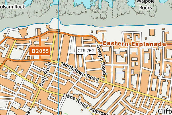 CT9 2EG map - OS VectorMap District (Ordnance Survey)