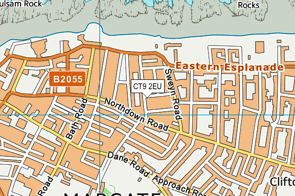 CT9 2EU map - OS VectorMap District (Ordnance Survey)