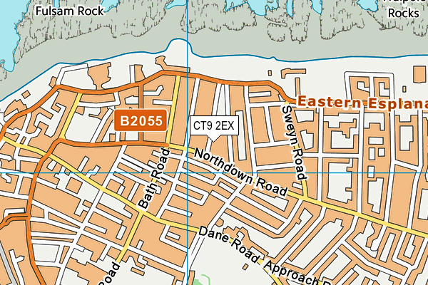 CT9 2EX map - OS VectorMap District (Ordnance Survey)