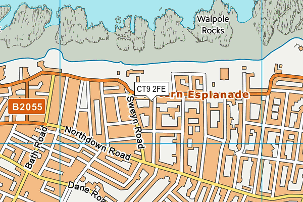 CT9 2FE map - OS VectorMap District (Ordnance Survey)