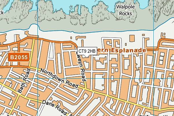 CT9 2HB map - OS VectorMap District (Ordnance Survey)