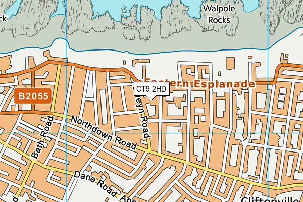 CT9 2HD map - OS VectorMap District (Ordnance Survey)