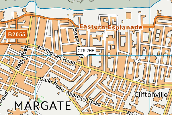 CT9 2HE map - OS VectorMap District (Ordnance Survey)