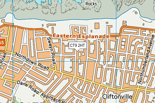 CT9 2HT map - OS VectorMap District (Ordnance Survey)