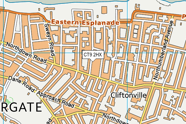 CT9 2HX map - OS VectorMap District (Ordnance Survey)