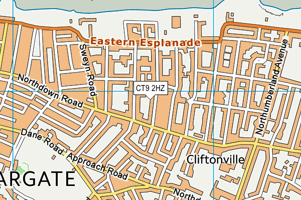 CT9 2HZ map - OS VectorMap District (Ordnance Survey)