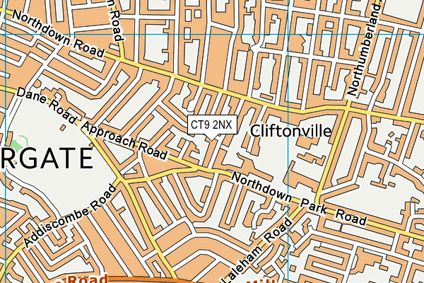 CT9 2NX map - OS VectorMap District (Ordnance Survey)