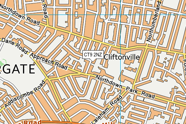 CT9 2NZ map - OS VectorMap District (Ordnance Survey)