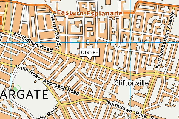 CT9 2PF map - OS VectorMap District (Ordnance Survey)