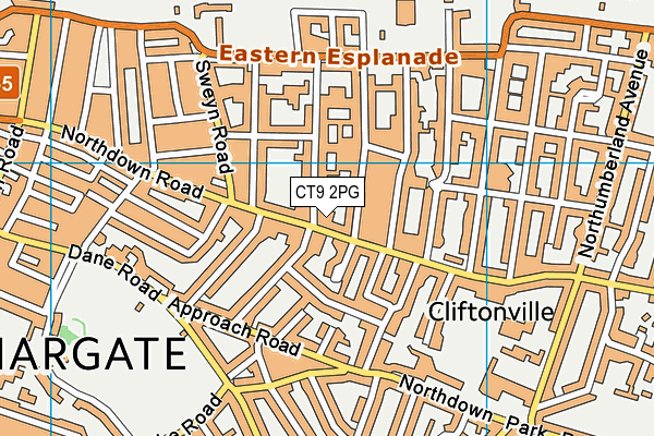 CT9 2PG map - OS VectorMap District (Ordnance Survey)