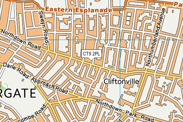 CT9 2PL map - OS VectorMap District (Ordnance Survey)