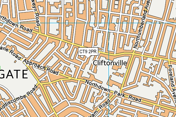 CT9 2PR map - OS VectorMap District (Ordnance Survey)