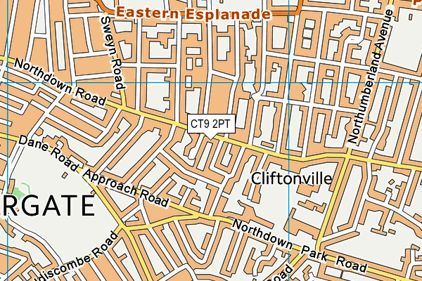 CT9 2PT map - OS VectorMap District (Ordnance Survey)