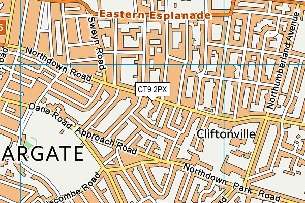 CT9 2PX map - OS VectorMap District (Ordnance Survey)