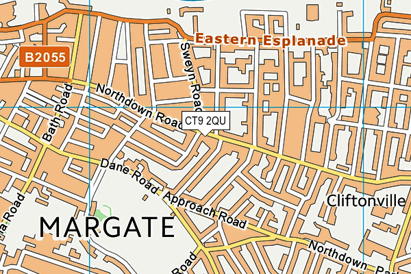 CT9 2QU map - OS VectorMap District (Ordnance Survey)