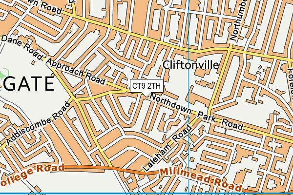 CT9 2TH map - OS VectorMap District (Ordnance Survey)