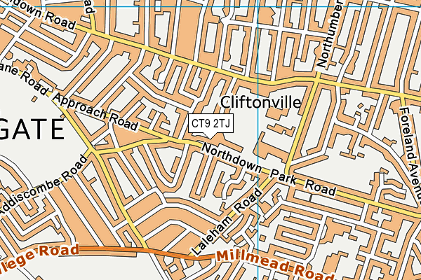 CT9 2TJ map - OS VectorMap District (Ordnance Survey)