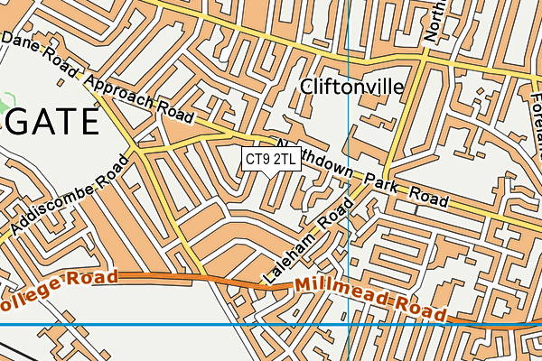 CT9 2TL map - OS VectorMap District (Ordnance Survey)