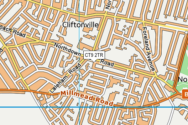 CT9 2TR map - OS VectorMap District (Ordnance Survey)