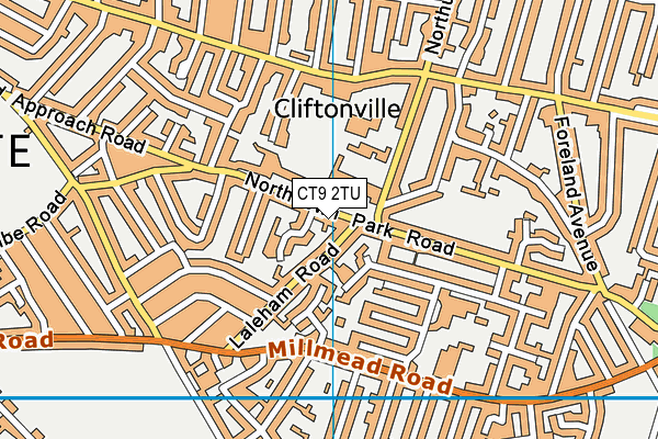 CT9 2TU map - OS VectorMap District (Ordnance Survey)