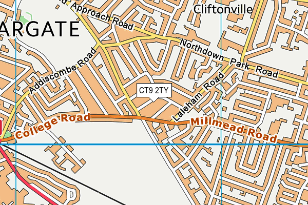 CT9 2TY map - OS VectorMap District (Ordnance Survey)