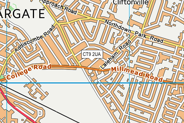 CT9 2UA map - OS VectorMap District (Ordnance Survey)