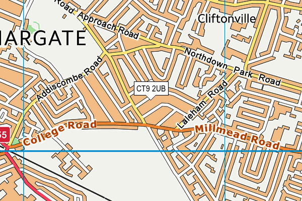 CT9 2UB map - OS VectorMap District (Ordnance Survey)