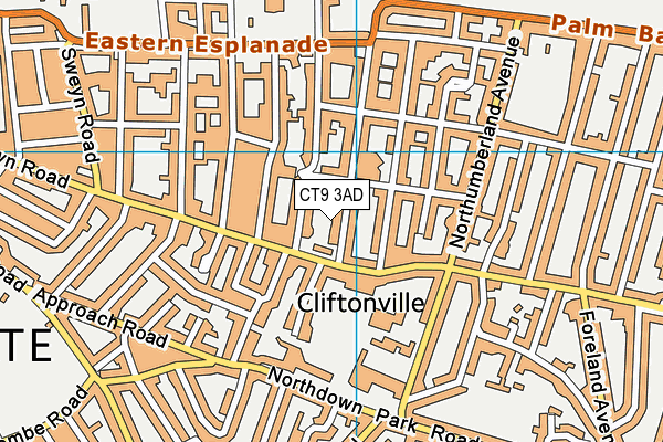 CT9 3AD map - OS VectorMap District (Ordnance Survey)