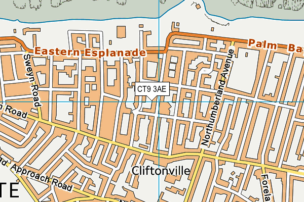 CT9 3AE map - OS VectorMap District (Ordnance Survey)