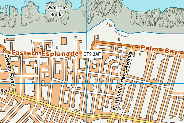 CT9 3AF map - OS VectorMap District (Ordnance Survey)